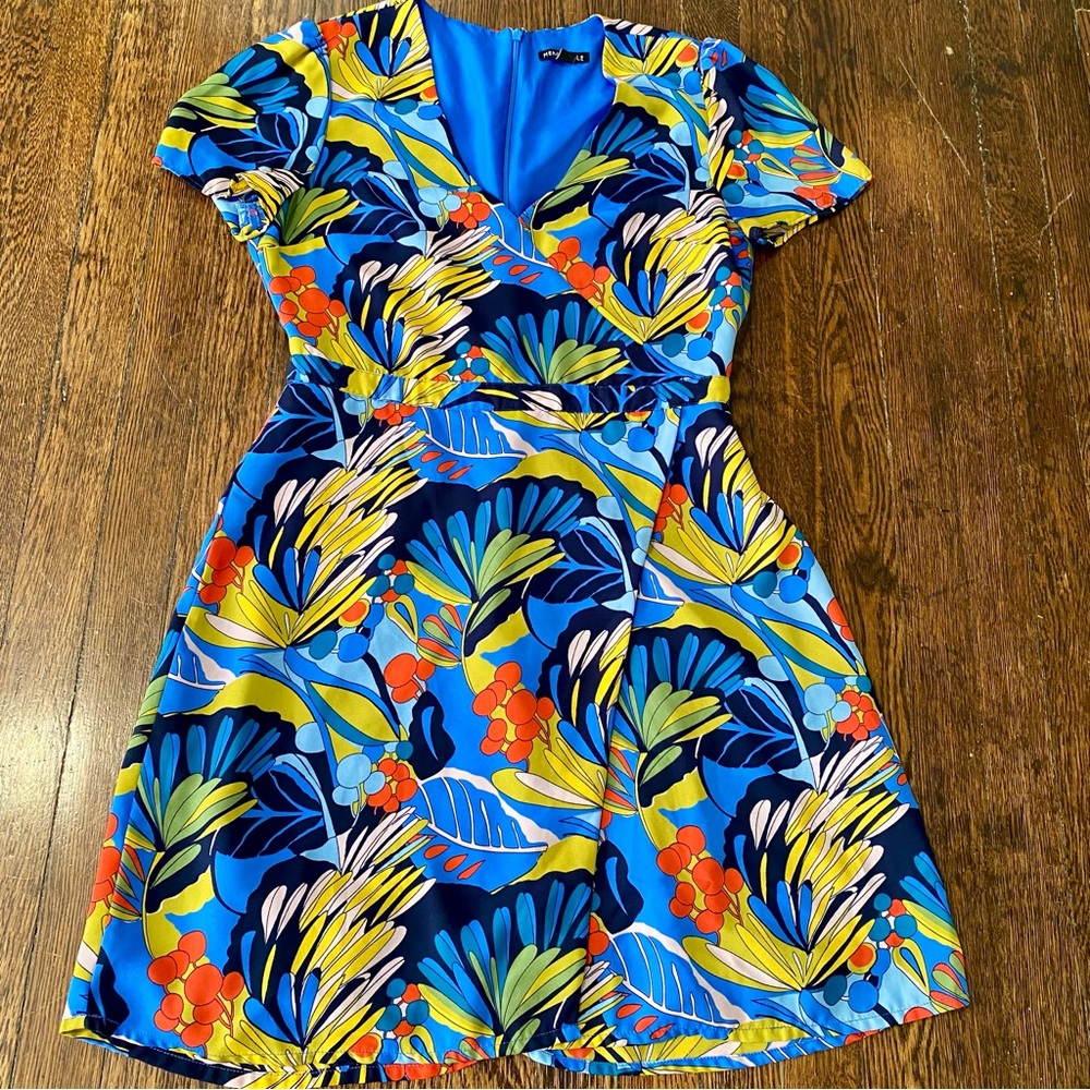 J.crew Blue faux Wrap Dress